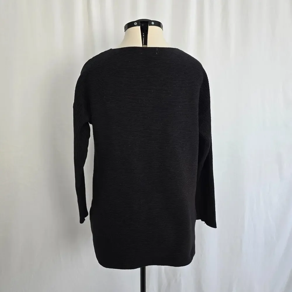 Ophelia Roe Sweater Women's XL Black Side Zipper Accent